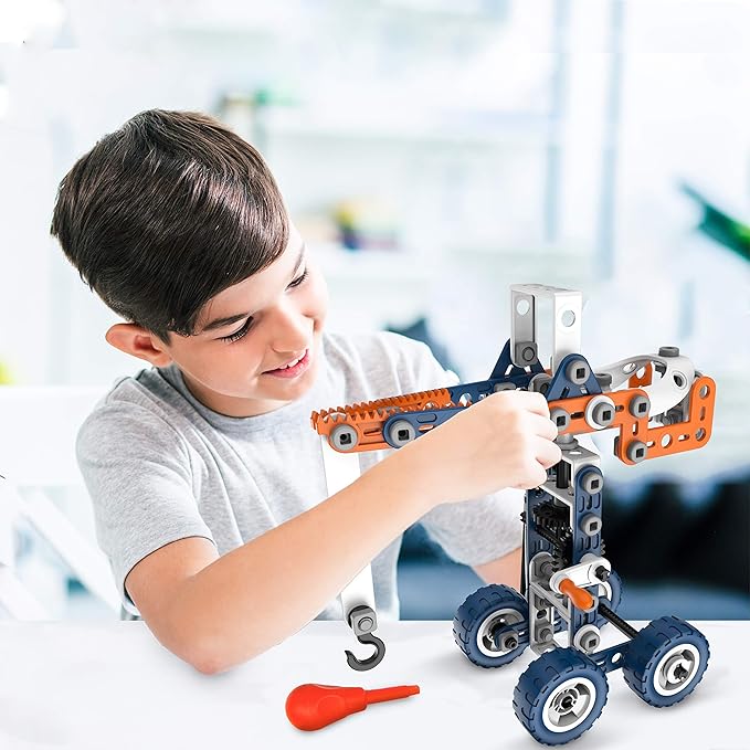 MOBIUS Toys 12-in-1 STEM Construction Kit - 152-Piece Building Set for Kids Ages 4-12 - Educational Engineering Toy for Boys & Girls to Build Cars, Trucks, Motorcycles & More, Creative Learning Gift