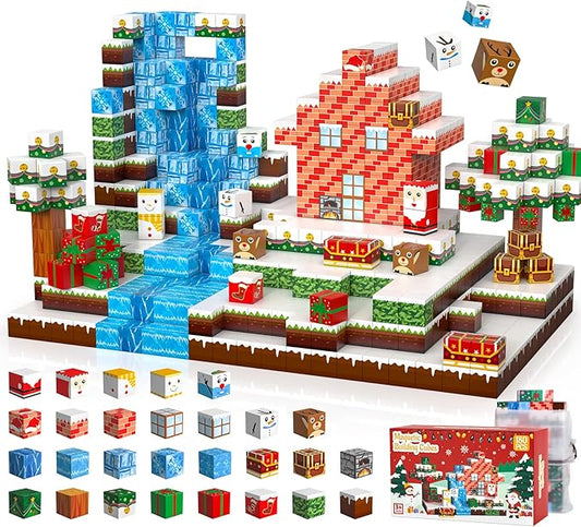180PCS Magnetic Blocks - Christmas Magnetic Building Blocks Set for Kids – STEM Sensory Magnetic Cubes Tiles Building Toys for Boys Girls Toddlers Ages 3 4 5 6 7 8-12, Xmas Gifts & Stocking Stuffers