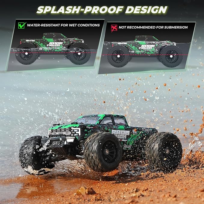 HAIBOXING 1:18 Scale RC Truck 18859E, 4X4 Off-Road Vehicle with Speeds up to 36km/h, Hobby Grade 2.4GHz Remote Control, Water-Resistant Electronics, Two 7.4V Li-Po Batteries for Extended Playtime