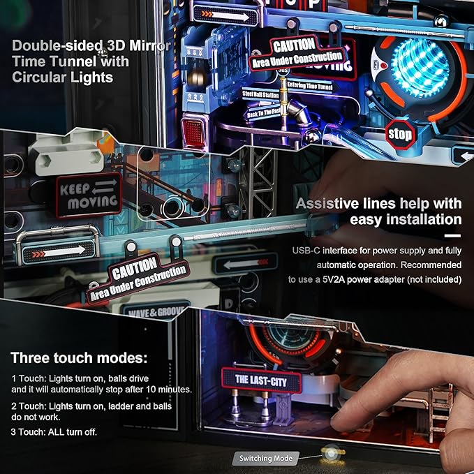 ROKR 3D Puzzles Building Toy Sets Marble Run Model Kits for Adults, DIY Hobbies for Men Women (Parallel World MR01S)