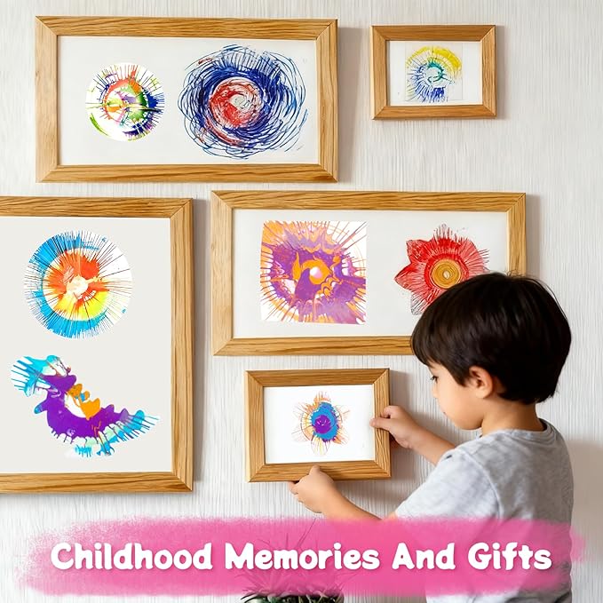 Make It Super Spin Art Machine Kit for Kids, Toy with Origami Artwork, Thicker Splatter Guard, Gift Boys Girls