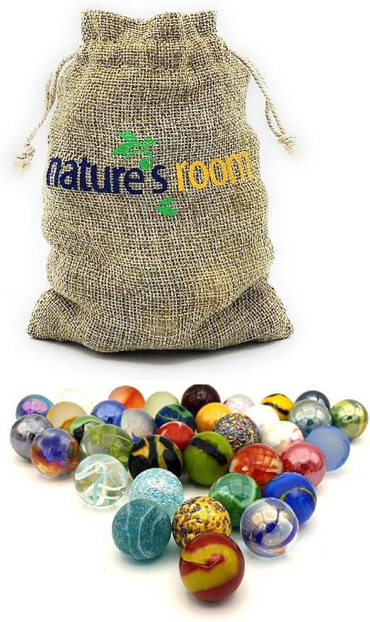 Glass Shooter Marbles for Kids - Large 1" Shooter Marbles Bulk for Collectables, Games and Home Decorations - Set of 25 Assorted Colors - Jugar a Las Canicas
