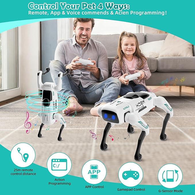 Smart Robot Dog for Kids, STEM Learning Robotic Pet with Remote & APP Control, 30+ Actions, Programmable Toy, Gift for Boys Girls Age 6-12 (Compatible with iOS/Android)