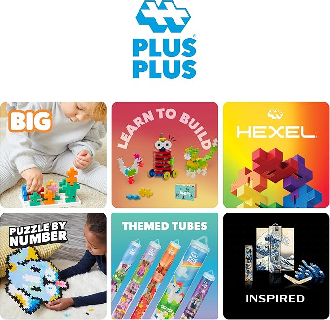 PLUS PLUS 240 Piece Interlocking Building Blocks for Kids, Open Ended Connecting Toys, Stem Bin Classroom Mini Manipulatives - Spooky Mix Play Tube