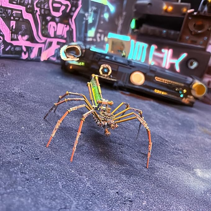 Metal Insect Spider Model Bug Sculpture Steampunk Mechanical 3D Puzzle Kits Craft Projects Hobby Kit Metal Building,Birthday Gifts, Ideas(Mechanical Spider A)