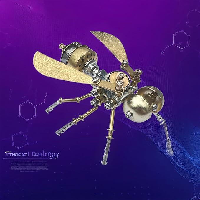 3D Steampunk Metal Puzzle Insects Model Bug Mechanical Making Kit,DIY Projects Craft Kits for Adults,Hobby Kit Funny Ideas Birthday (Little Bee -B)