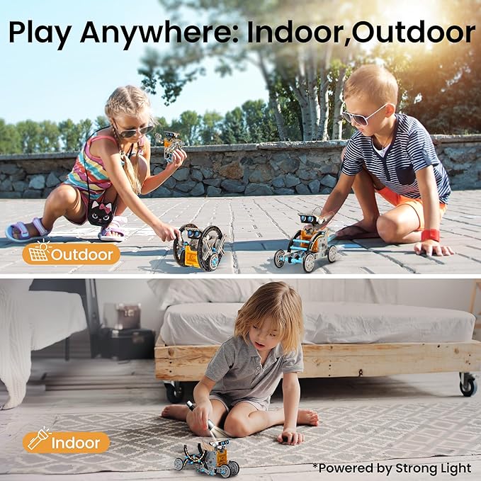 Sillbird 12-in-1 Solar Robot Building Kit Christmas STEM Gift for Boys Aged 8-13, DIY Science Educational Robotic Toys for Kids Teens Birthday, Powered by The Sun with 190 Pieces