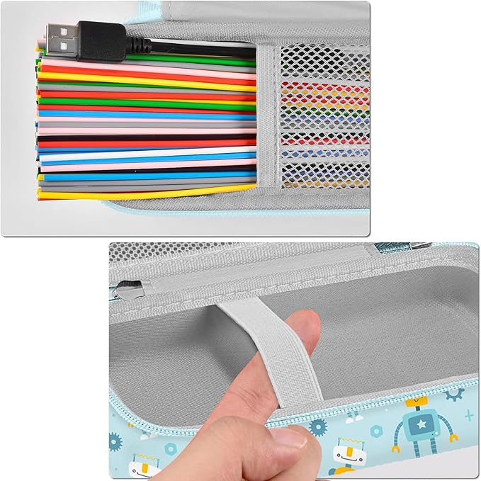 Leayjeen Storage Case Compatible with 3Doodler Start+ Essentials for 3D Pen Set for Kids, for Kids Ages 8-12,Fit for 3D Printing Pen Carrying case(Case Only)-Blue Robot