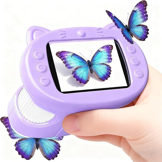 1000X Handheld Digital Microscope for Kids: 4K Mini Pocket Portable 2.4" Microscopes Toys STEM Electronic Learning Educational Science 8-12 Birthday Gift for Smart Kid 4 5 6 7 Year Old Boy Girl