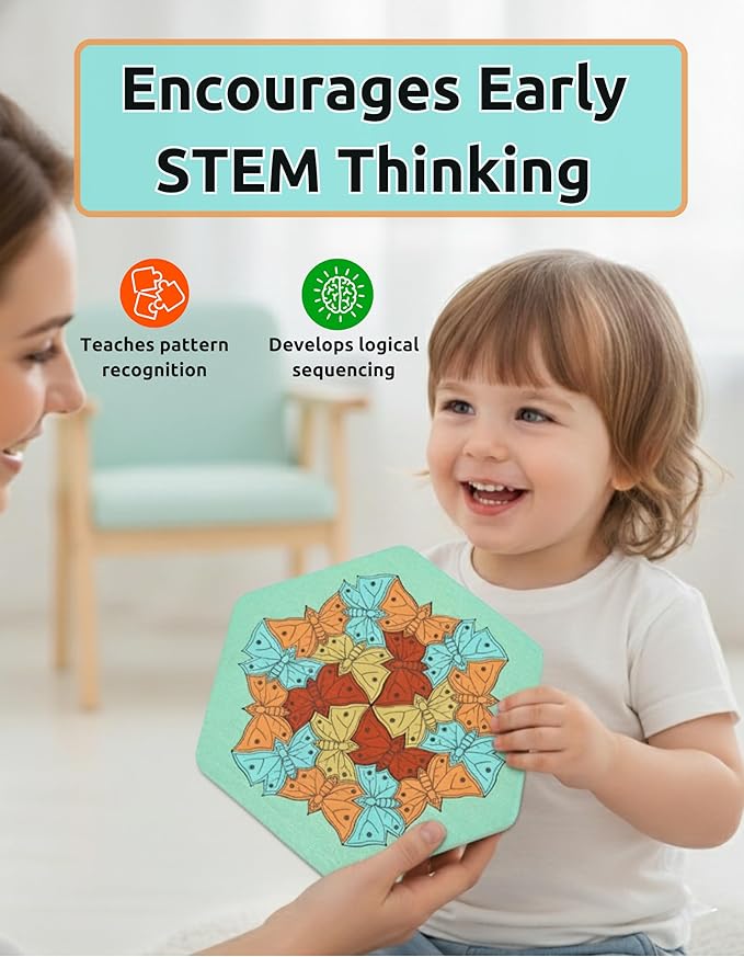 Butterfly Puzzle – 19-Piece Wooden Jigsaw, Educational Brain Teaser, Cognitive Skill Puzzle, Memory-Boosting Game, Eco-Friendly Wooden Toy, Creative Learning Activity, Brain-Boosting Jigsaw