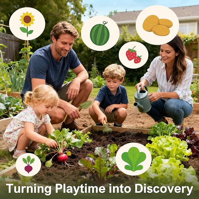 Dreamon Kids Gardening Tools & Bug Catcher Kit, 2-in-1 Outdoor Toys with Wheelbarrow and Bug House, STEM Educational Toys for 3 Year Old, Birthday Gifts Outdoor Gifts for Kids 3-5