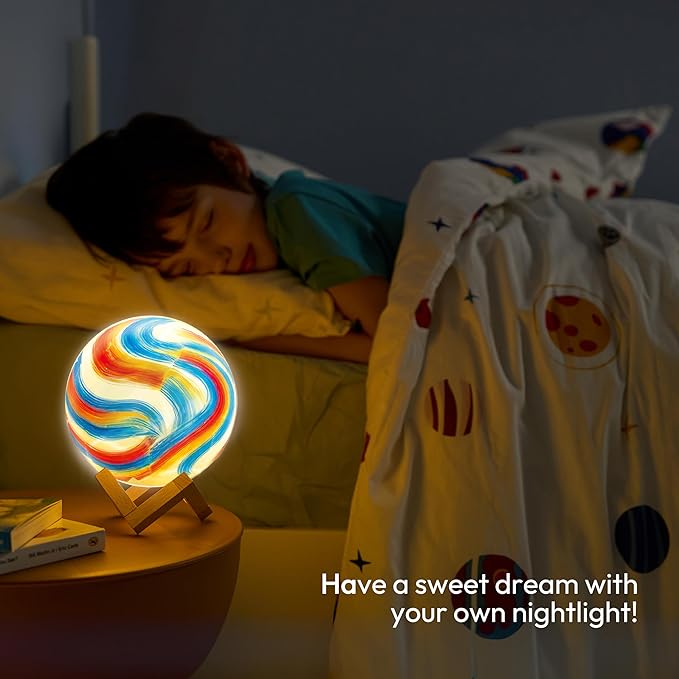 Klever Kits DIY 3D Soccer Night Light, Paint Your Own Soccer Lamp Kit Arts and Crafts Kit, School Activities, Birthday Gifts for Kids Girls Boys Aged 6 7 8 9 10