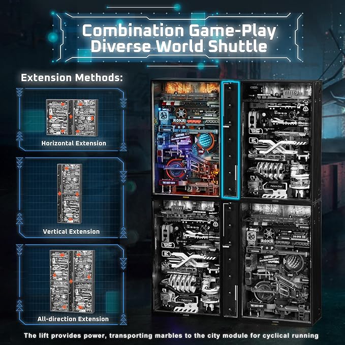 ROKR 3D Puzzles Building Toy Sets Marble Run Model Kits for Adults, DIY Hobbies for Men Women (Parallel World MR01S)