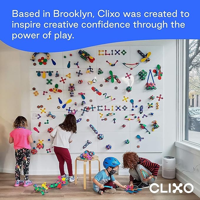 Clixo Mars Rover Pack - Glow-in-The-Dark Wheels Magnetic Building Toy - 30 Flexible Magnet Pieces for Galactic Exploration & Adventure. Award-nominated STEM Toy. Kids Gift & Travel. Ages 6+ [New]