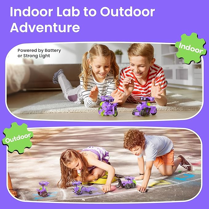Sillbird Solar Building Robot Kit Christmas STEM Gift for Boys Aged 8-12, DIY 15-in-1 Science Educational Toys for Kids Birthday, Solar or Battery Powered Robotic Set with 212 Pieces