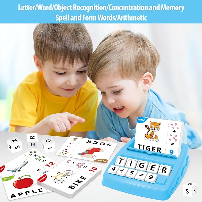 Montessori Matching Letter Games,Educational Toys for 3-8 Year Olds Boys Girls,Alphabet Learning Toys for Kids Ages 3-8 Years,Birthday Party Gifts for 3-8 Year Olds Boys Girls(Blue)