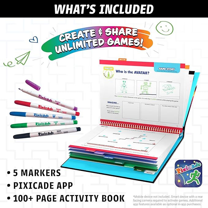 Abacus Brands Pixicade! Turn Drawings Into Playable Video Games! | Doodle & Draw, Snap Play & Share Instant Video Games! | Mobile Video Game Maker and Creation Studio!