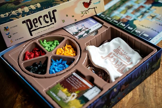 Inside Up Games Perch | Fast-paced, Interactive Battle of The Birds |Area Control, Unique Bag Building with a Bold Table Presence| for 2 to 5 Players | 45-60 Minute Playtime