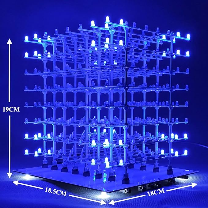 3D Led Cube Kit DIY Electronics Kit (3D8P-BLUE-SMD-KIT)