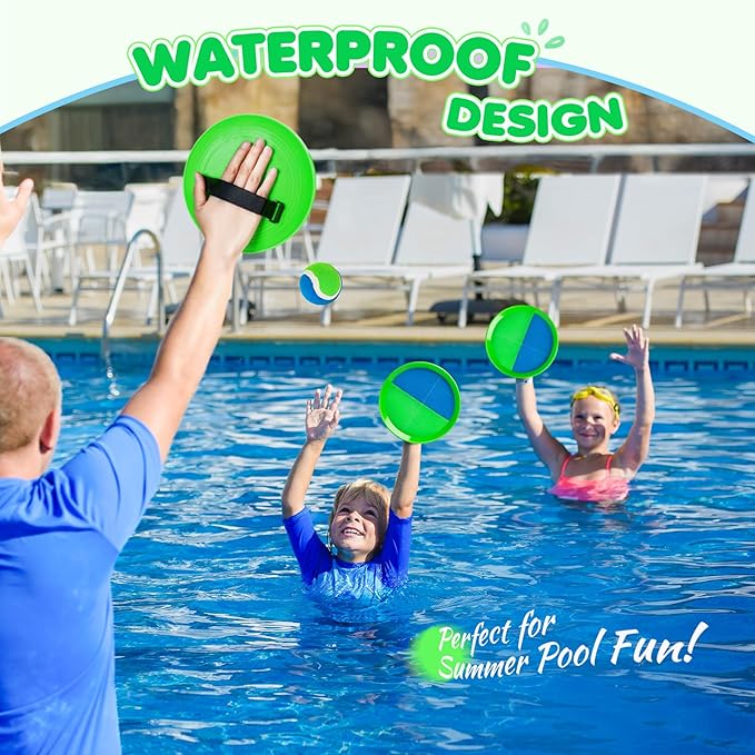 Toss and Catch Ball Set Upgraded - Kids Toys Stocking Stuffers for Family Games - Water-Resistant Great for Beach Pool Yard - Christmas Toys Gift for Boys Girls Teens 3 4 5 6 7 8 9 10 11 12+ Years