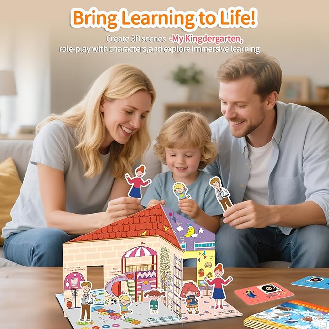 Interactive Search and Find Activity Books for Kids Ages 3-5, Toddler Travel Games Toys for Car Airplane, Road Trip Activities for Kids 4-8, Educational Preschool Learning Toys Gift with a Talking Pen