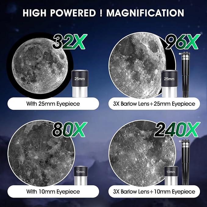 Telescope for Kids Beginners, Telescope for Kids 8-12, High Power 70mm Aperture 300mm Focal Length Astronomical Scope
