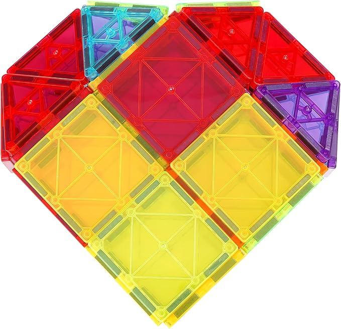 VEVOR Magnetic Tiles, 181 PCS Magnetic Blocks for Kids, Magnet Building Set with Car Bases/Ferris Wheel/Letter & Digital Cards, STEM Construction Stacking Toys for Toddlers Boys Girls Aged 3 Years