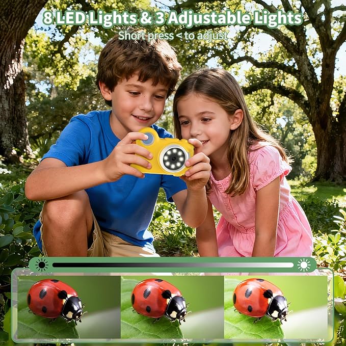 2 in 1 Microscope for Kids & Video Camera, Deepoter 1000X Digital Microscope with 2.0" Screen, Portable Handheld Kids Camera Toys, STEM Educational Science Kit Gifts for 3-12 Age Years Old Boys Girls