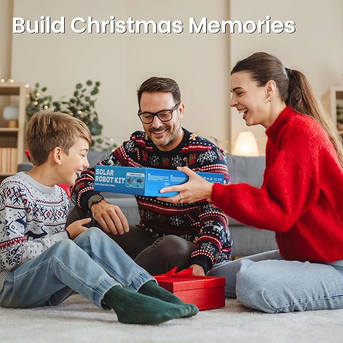 Sillbird Solar Building Robot Kit Christmas STEM Gift for Boys Aged 8-13, DIY Science Educational Toys for Kids Teens Birthday, 12-in-1 Solar or Battery Powered Robotic Set with 197 Pieces