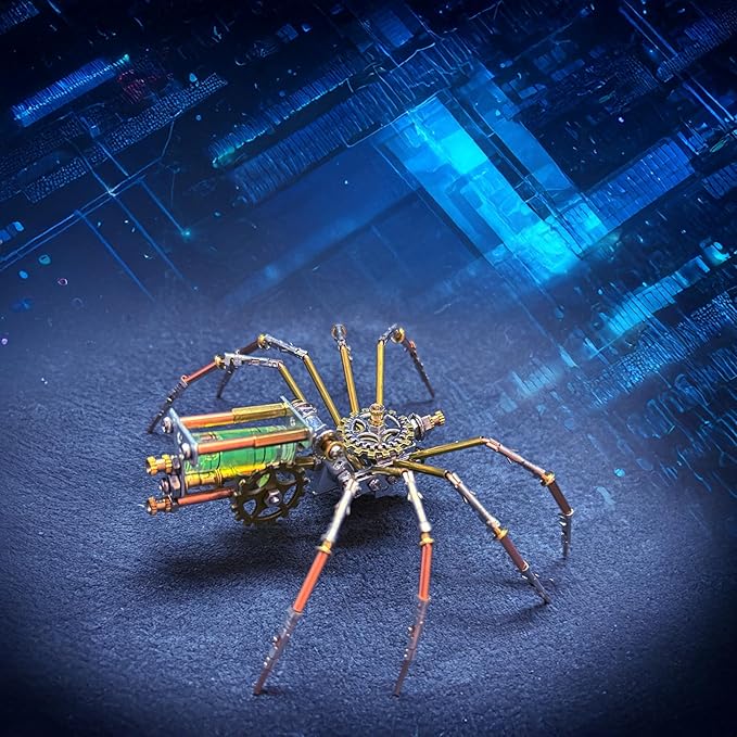 Steampunk Mechanical Insect Spider Model Hobby Kit,DIY Projects Metal Building 3D Metal Puzzles Gifts for Birthday, Ideas(Mechanical Spider F)