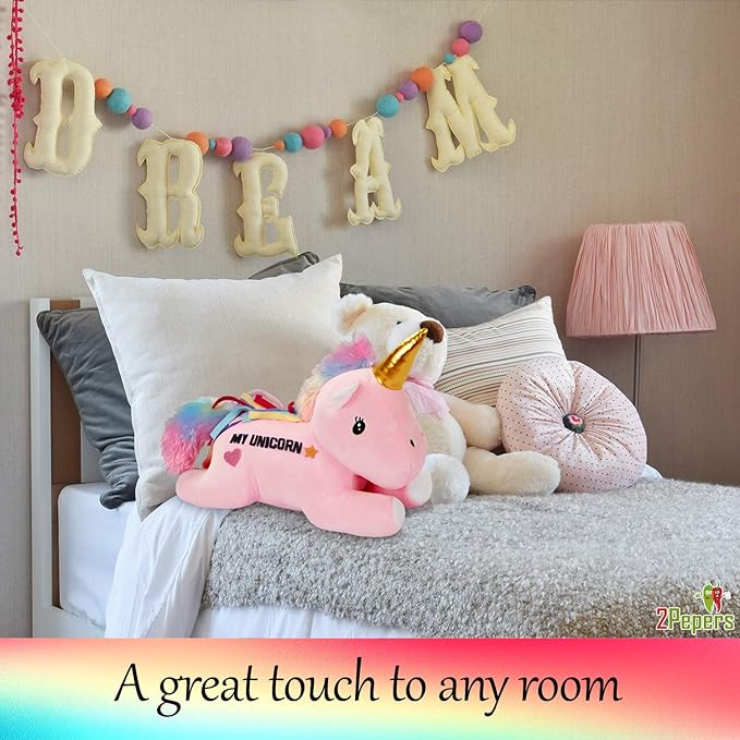 Make Your Own Unicorn Pillow Kit Arts and Crafts for Girls (No Sew), DIY Unicorn Craft Girl Ages 3 4 5 6 7 8 9 10 Years Old, Gifts for Kids, Birthday Present, Best Christmas Toy, Kids Project.