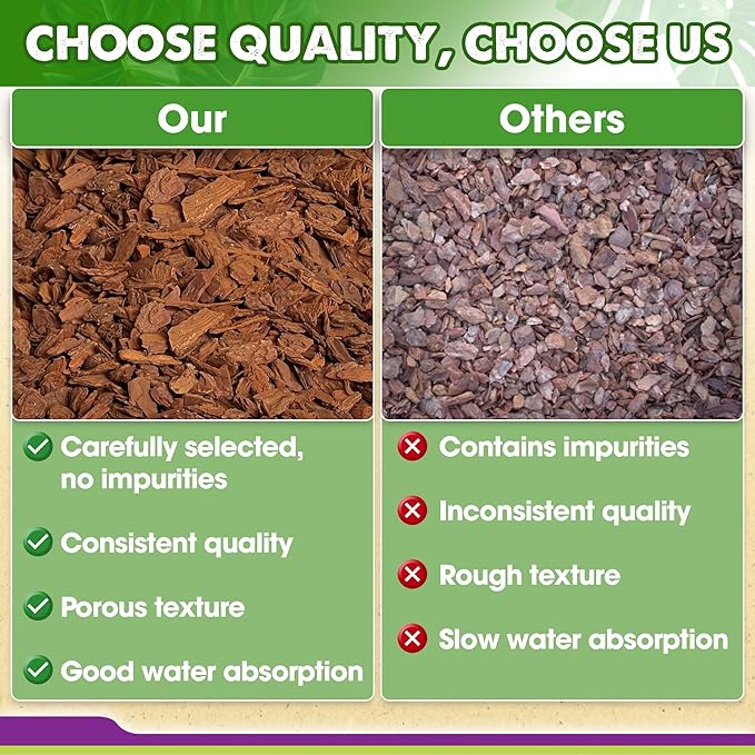 DUSPRO Recycle Orchid Bark Bulk for Plants, Optimal Texture Bark for Orchids Potting, Ideal Wood Chips for Plants (2 Quart)