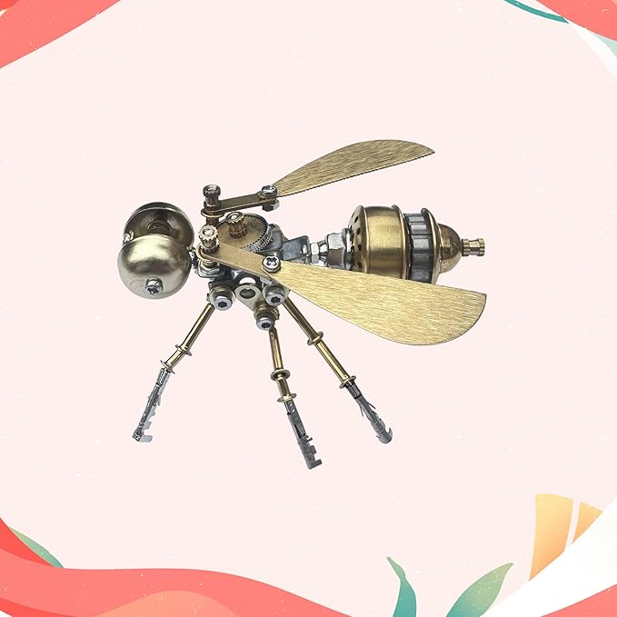 3D Steampunk Metal Puzzle Insects Model Bug Mechanical Making Kit,DIY Projects Craft Kits for Adults,Hobby Kit Funny Ideas Birthday (Little Bee -B)