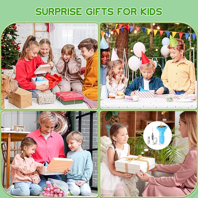 Kids Microscope, Pocket Portable Microscope with 2'' Inch Screen - Powerful Handheld Microscopes Bug Magnifier Glass with Light, Ideal Christmas Birthday Gifts for Age 3-12 Boys - Blue