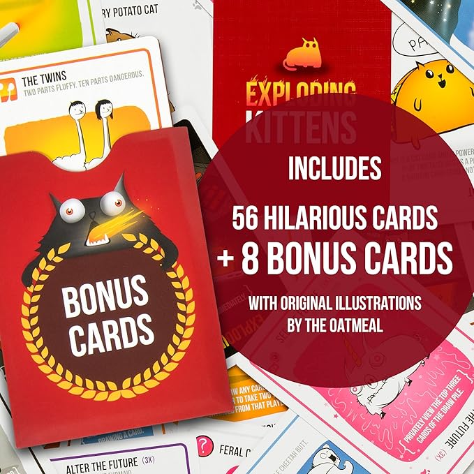 Exploding Kittens -10th Anniversary Collectible Tin (New Edition) – Updated with 8 Legacy Cards – Hilarious Fast-Paced Card Game for Adults and Kids, Travel Friendly, Ideal for Family Game Night