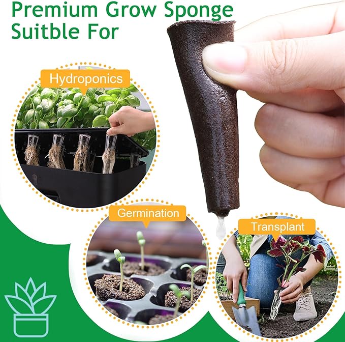 101 Pcs Hydroponic Growing kit for Indoor Garden,80 Grow Sponges, 20 Grow Baskets & 1 Tweezer, Replacement Growth Sponges Seed Pods of All hydroponic Brands Also Suitable for Soil Culture