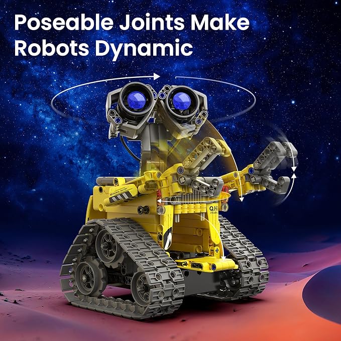 Sillbird Robot Building Kit with Remote Control Christmas STEM Gifts for Boys Age 8-13, Technic Coding Robotic Toys for Kids Birthday, Buildable 5in1 Models with 488 Pieces