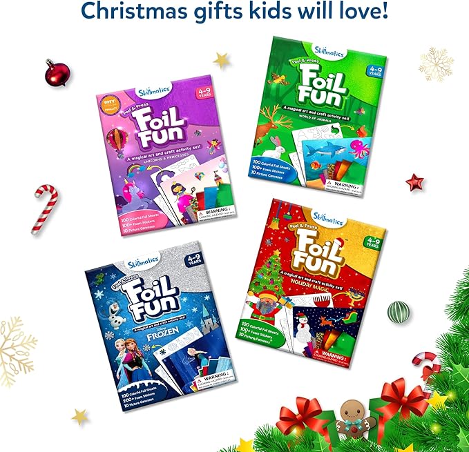 Skillmatics Foil Fun - Card Making Set, No Mess Art for Kids, Craft Kits & Supplies, DIY Creative Activity, Gifts for Girls & Boys Ages 4, 5, 6, 7, 8, 9