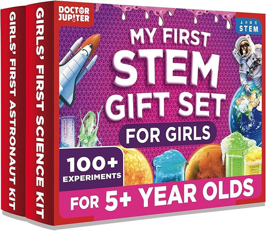 Doctor Jupiter My First STEM Gift Set | Set of ‘Girls' First Science Kit’, ‘Girls' First Astronaut Kit’ for Ages 5+ | Birthday Gift Ideas, STEM Learning & Educational Toys for 5,6,7,8 Year Old