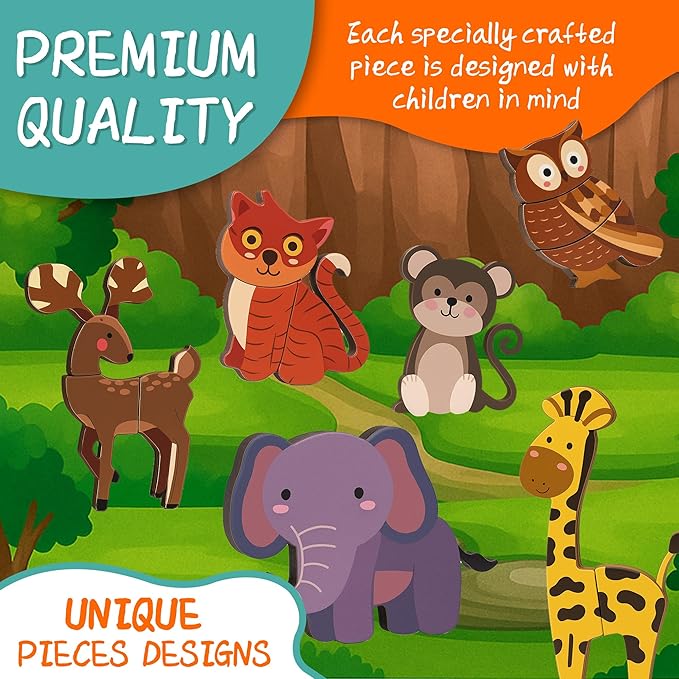 Animal Magnetic Busy Book for Toddlers, Montessori Quiet Travel Toy with 45 Magnets & 14 Activity Cards - Magnet Puzzles Airplane Toys for Kids Ages 3+, Educational Preschool Learning Game