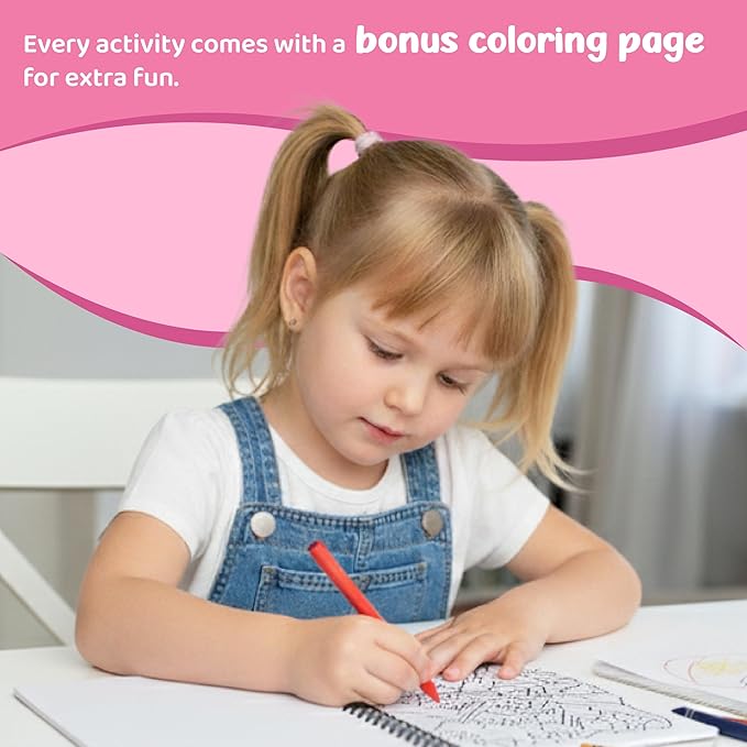 jackinthebox Sticker by Number Book, 12 Scenes Puzzle Paint by Sticker Book + Colouring Pages, Gifts for Birthday, Party Favor Toys for Girls, Arts & Crafts for Kids Age 7 8 9 10 - Little Fashionista