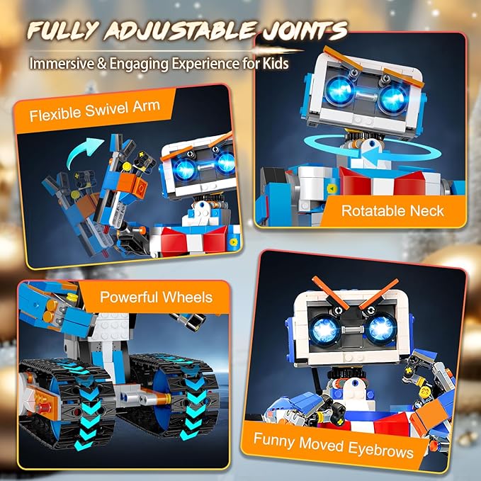 STEM Robot Building Toys for Kids, Momspeace Robotics Science Toy for Boys Age 8-12, App & Remote Control Robot, Rechargeable Learning Toy for Boys & Girls Perfect Birthday 635pcs