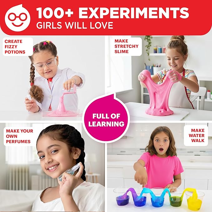 Doctor Jupiter Girls First Science Experiment Kit for Kids Ages 4-5-6-7-8| Birthday Gift Ideas for 4+ Year Old Girls| STEM Learning & Educational Toys