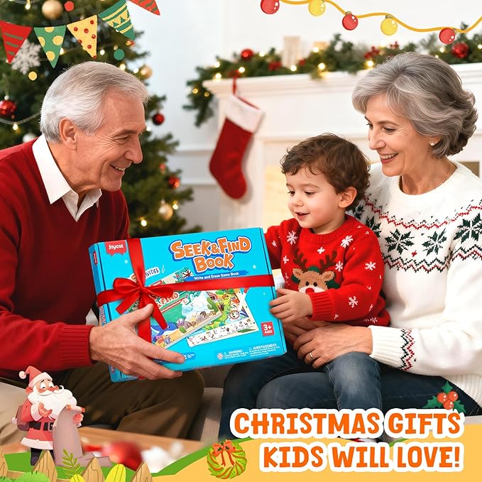 JoyCat Seek & Find Game Book - Animal Preschool Learning Activity for Toddlers & Kids, Travel Activities Toys for Road Trip Car Airplane, Christmas Toys, Educational Gifts for Boys Girls Ages 3-5