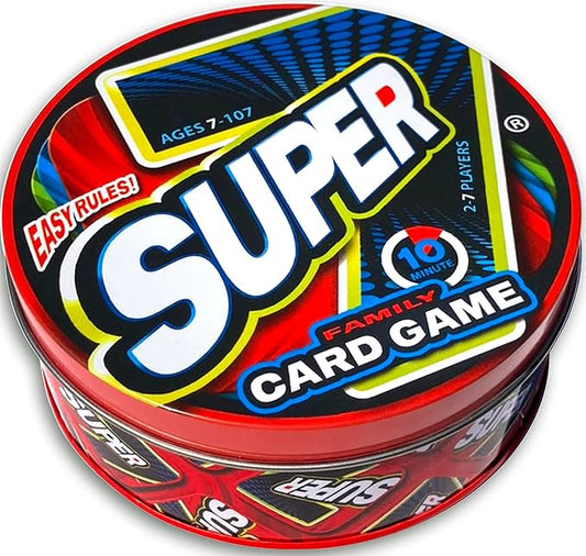 Super 7 Family Card Game Collectible Tin – for Kids and Adults, Family Game Night, Fast Games, Easy to Learn, 2-7 Players, Ages 7 to 107!