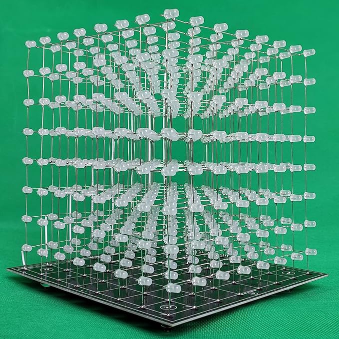 8x8x8 LED Cube DIY Electronic Soldering Project Kit, User Needs to Solder The LED, Displayed Content Can Be Modified [3D8C-BLUE]