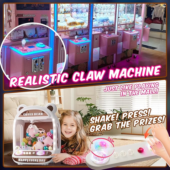 Skirfy Claws Machines for Kids,Unicorns Toys for Girls Age 6+,Mini Vending Machines with Squishyes Fidgets Toys,Candy Dispenser Machines,Claws Game, Thanksgiving Birthday Gifts