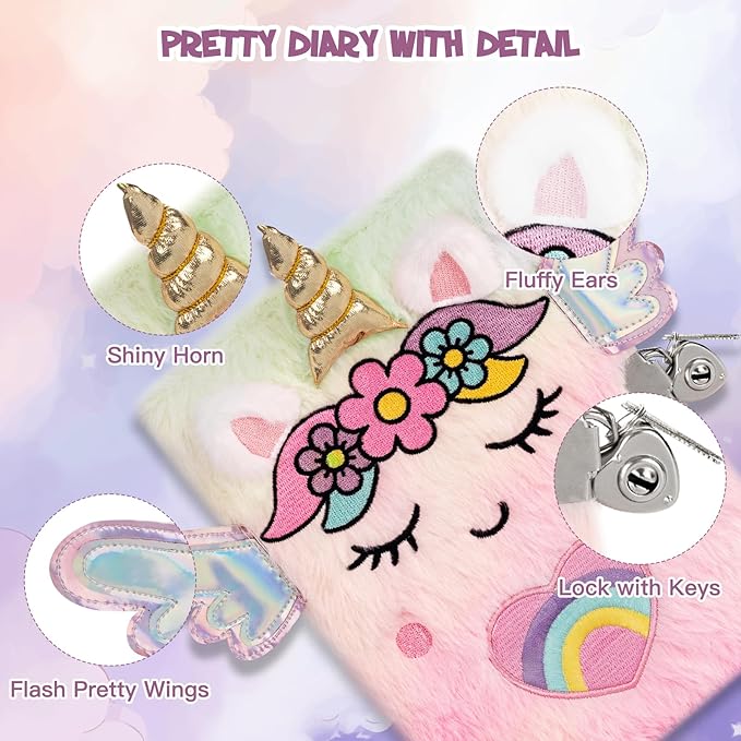 QIYVLOS DIY Journal Kit with Diary, Magical Theme Journaling Stationary Supplies Set Toys for Ages 8-13, Birthday Arts and Crafts Gifts for Teen Girls Ages 8 9 10 11 12 13 14 Year Old