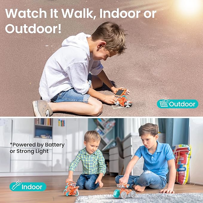 Sillbird Solar Robot Building Kit Christmas STEM Gift for Boys Aged 8-14, 15-in-1 DIY Science Educational Robotic Set, Solar or Battery Powered Toy for Kids Birthday with 212 Pieces
