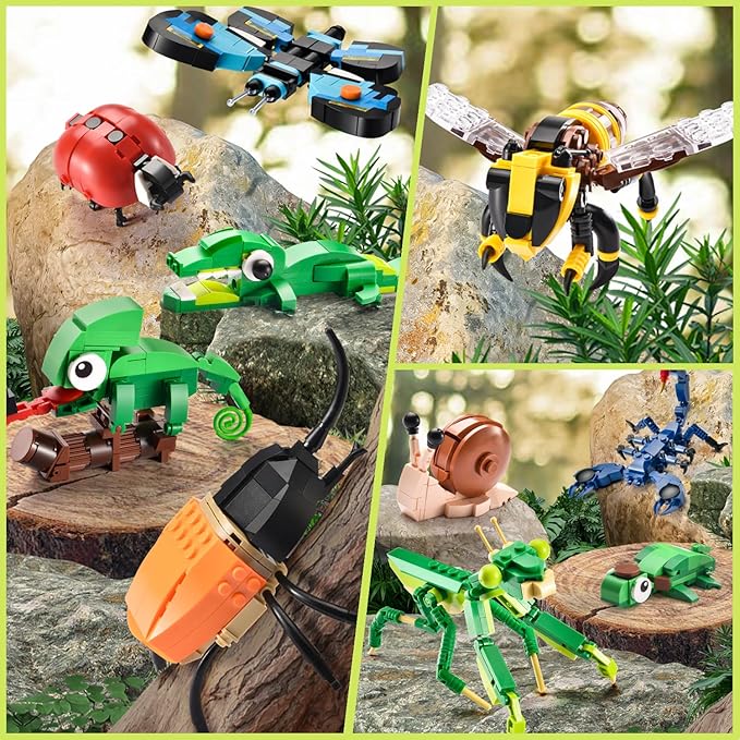 Insects Collection Building Set for Kids, 10 Packs Bug Building Blocks, Animals Insect Bug Toys, Party Favors Ideal Gift for Boys Girls 6 8 10 12+ (946PCS)